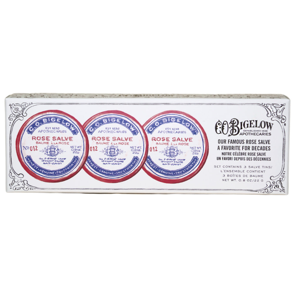 C.O. Bigelow Rose Salve Tin Trio