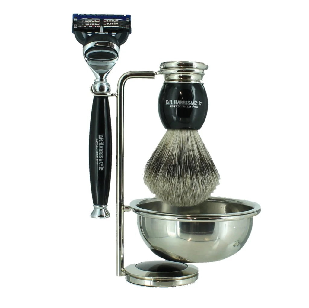 D R Harris 4-Piece Luxury Shaving Set - Ebony