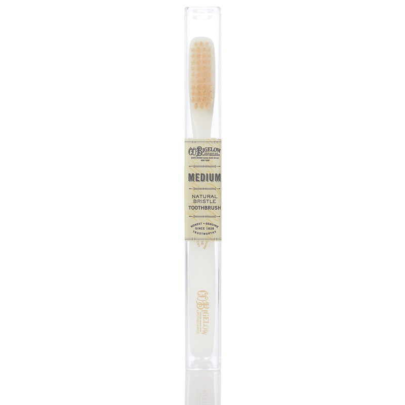 C.O. Bigelow Natural Bristle Toothbrush - Ivory Effect - Medium