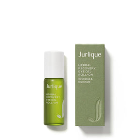 Jurlique Herbal Recovery Eye Oil Roll-On with packaging on a white background
