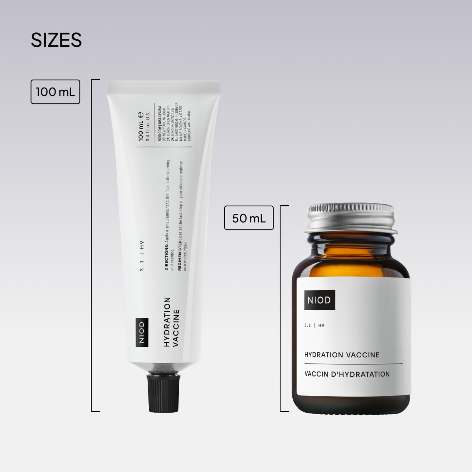 NIOD Hydration Vaccine available sizes