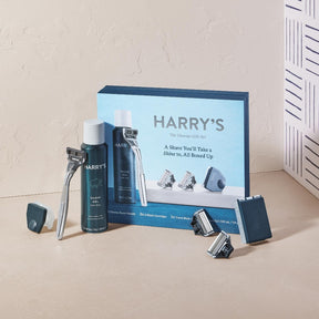 Harry’s Chrome Gift Set with 3 Razor Blades + Shave Gel