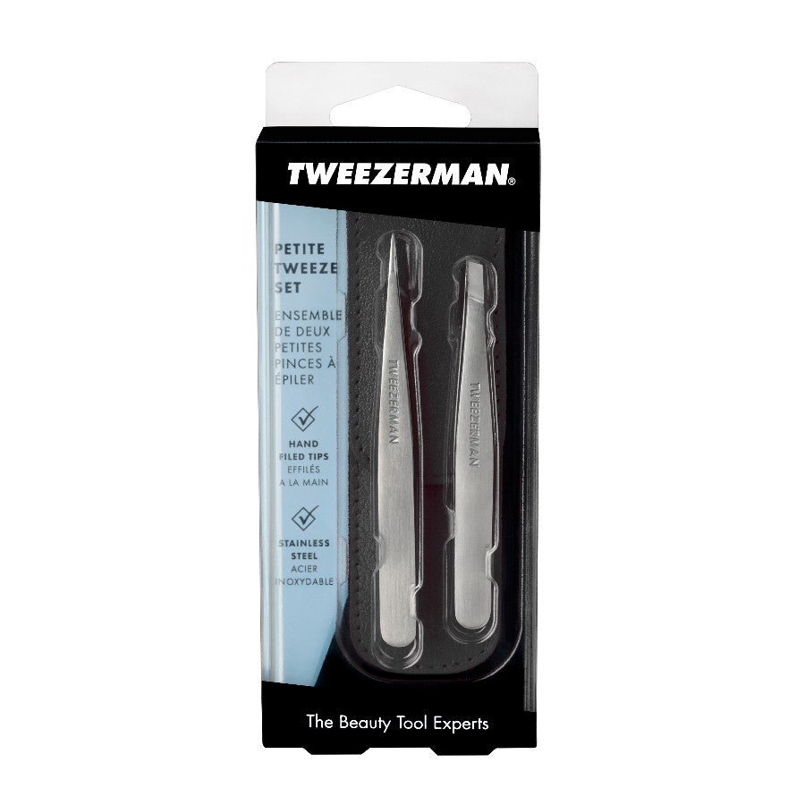 Tweezerman Petite Tweeze Set with Black Leather Case