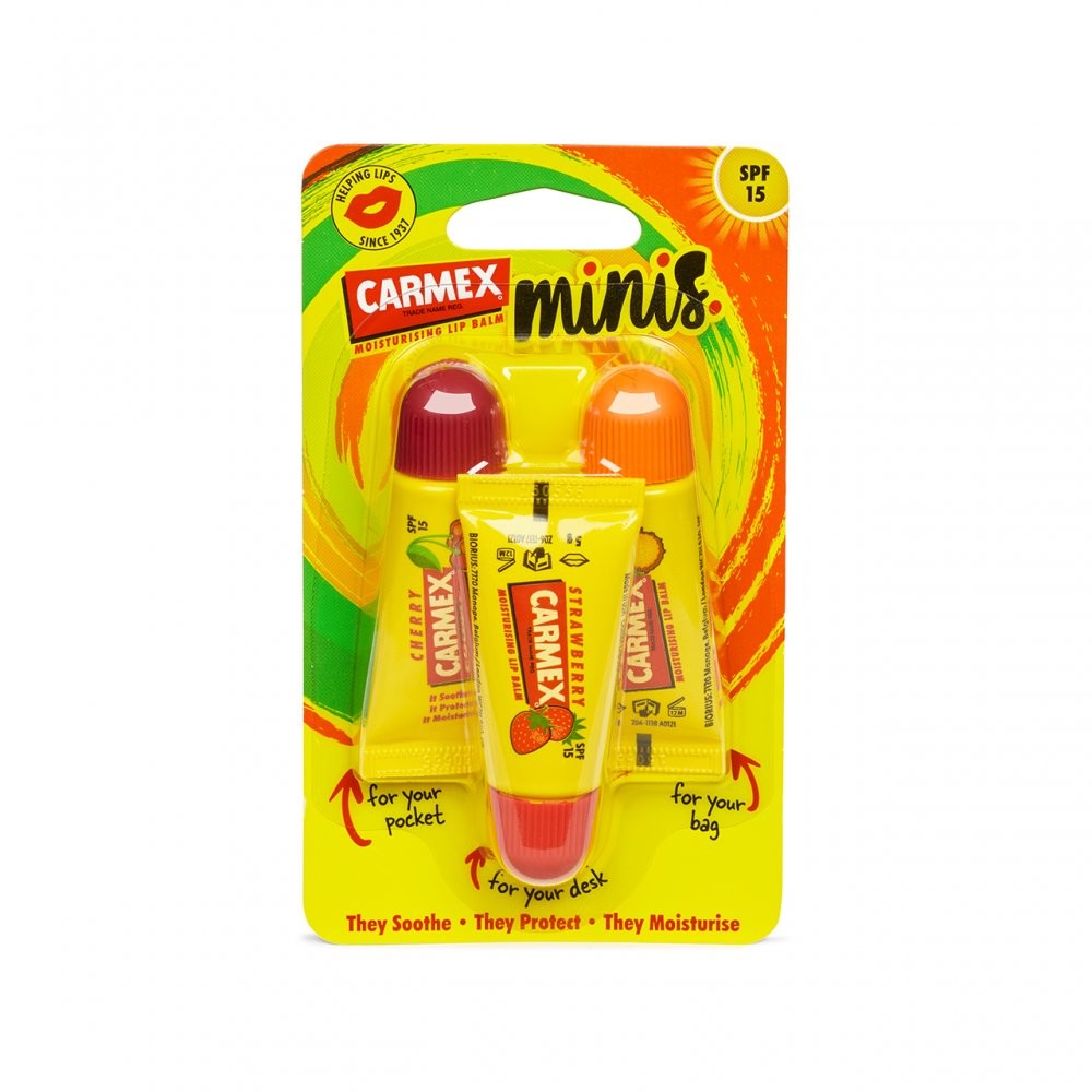 Carmex Mini Tubes Assorted Flavours | 3 pack