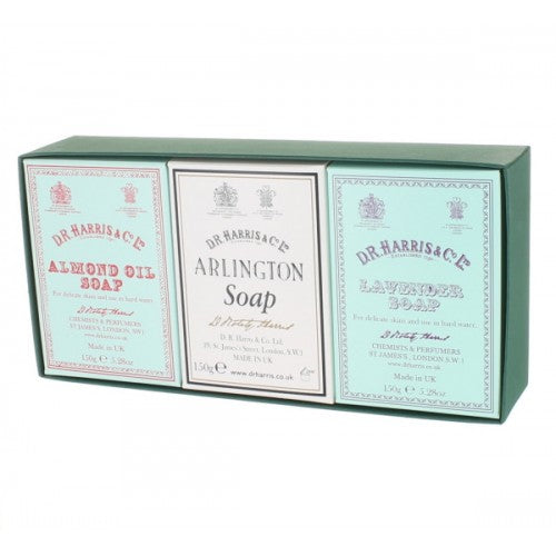 D R Harris Bath Soap 3 Pack - Almond, Arlington, Lavender